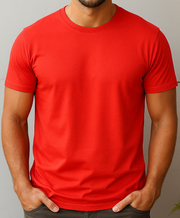 T-Shirt – Rot mit deinem Logo – Front & Rücken Druck