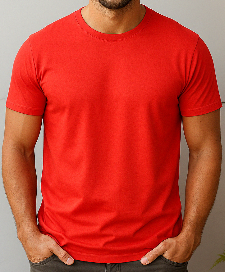 T-Shirt – Rot mit deinem Logo – Front & Rücken Druck