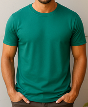 T-Shirt – Grün mit deinem Logo – Front & Rücken Druck