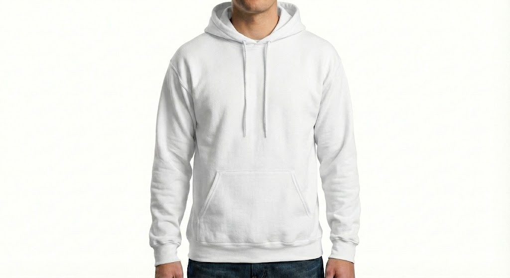 HD Style: Hoodie – Weiß mit deinem Logo – Front & Rücken Druck