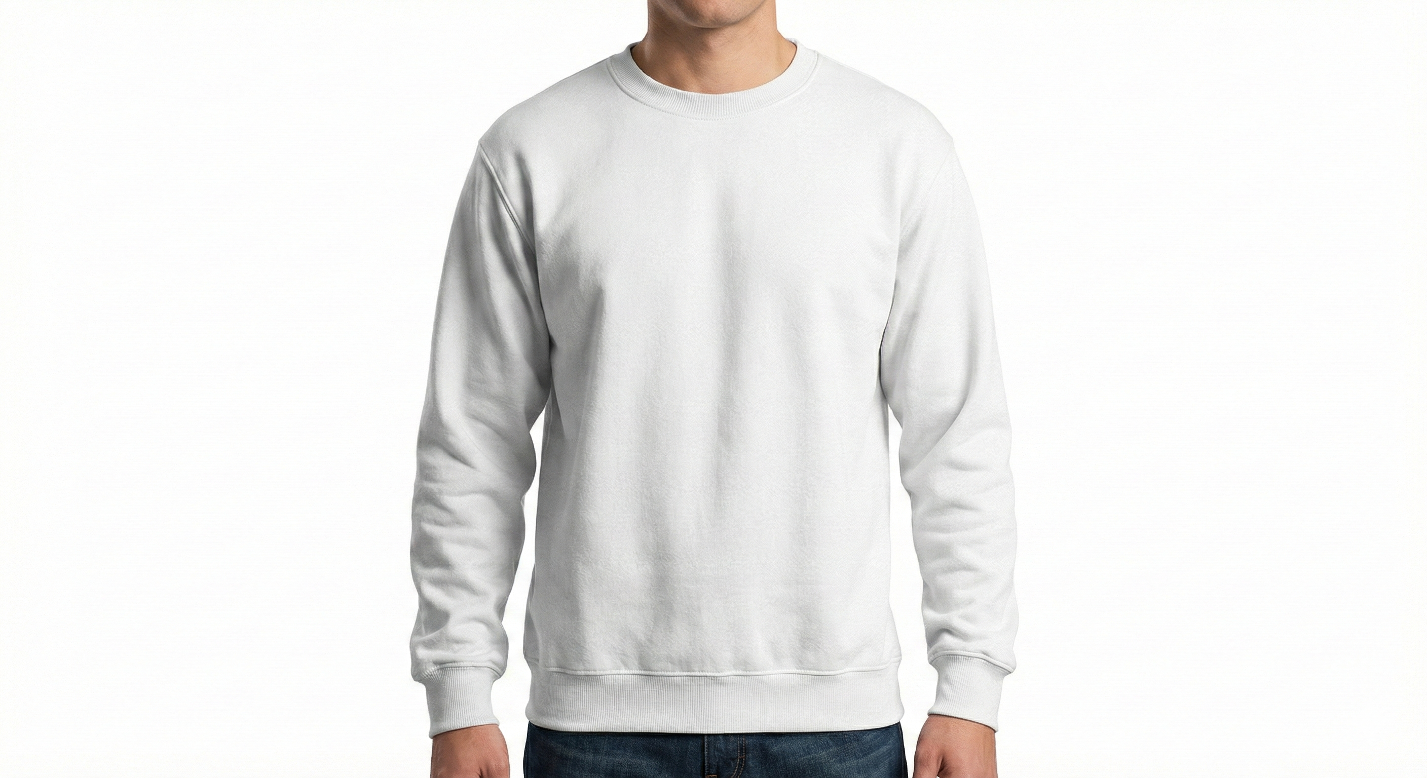 HD Style: Sweatshirt – Weiß mit deinem Logo – Front & Rücken Druck