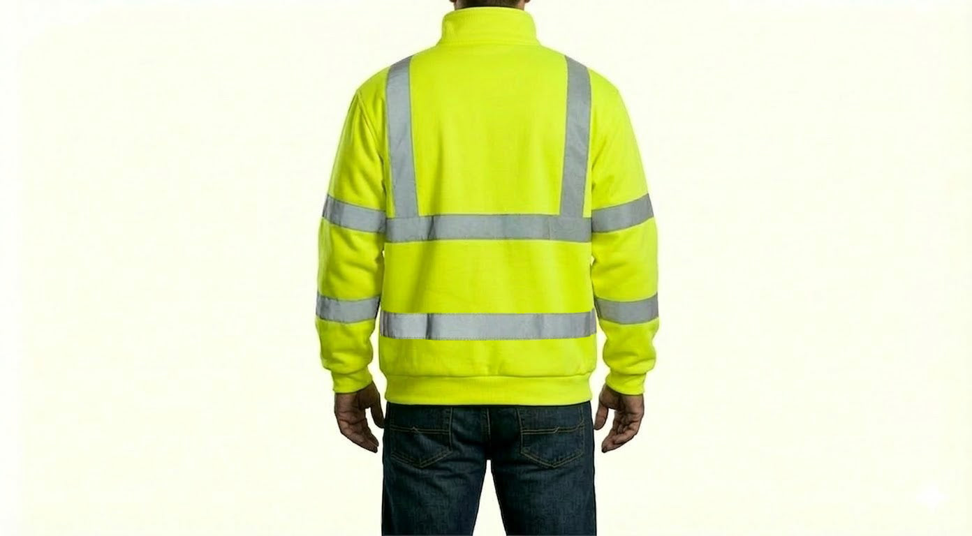 HD Style: Warnschutz-Arbeitsjacke – Neon Gelb mit deinem Logo – Front & Rücken Druck