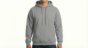 HD Style: Hoodie – Grau mit deinem Logo – Front & Rücken Druck