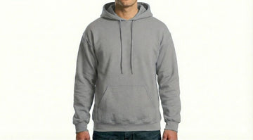 HD Style: Hoodie – Grau mit deinem Logo – Front & Rücken Druck