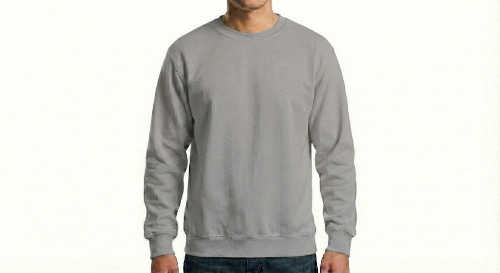 HD Style: Sweatshirt – Grau mit deinem Logo – Front & Rücken Druck