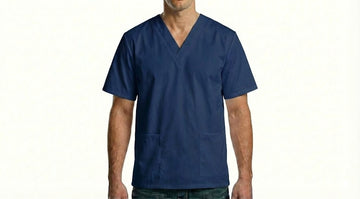 HD Style: Medizinische Schlupfkasack - Dunkelblau mit deinem Logo – Front & Rücken Druck