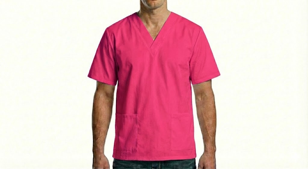 HD Style: Medizinische Schlupfkasack - Rosa mit deinem Logo – Front & Rücken Druck