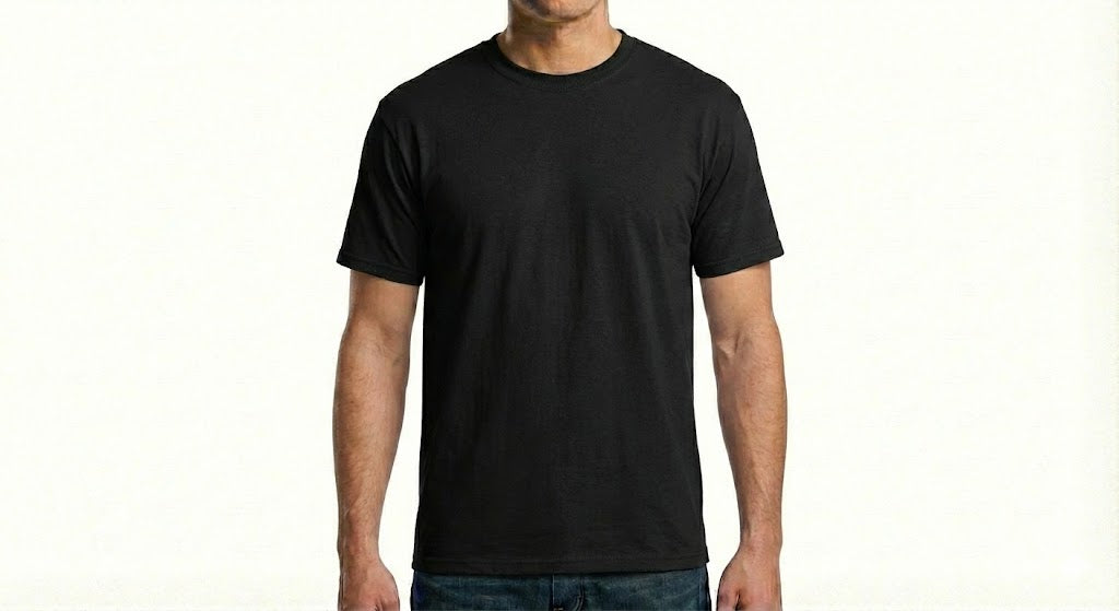 HD Style: T-Shirt – Schwarz mit deinem Logo – Front & Rücken Druck