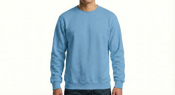 HD Style: Sweatshirt – Hellblau mit deinem Logo – Front & Rücken Druck