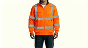 HD Style: Warnschutz-Arbeitsjacke – Neon Orange mit deinem Logo – Front & Rücken Druck