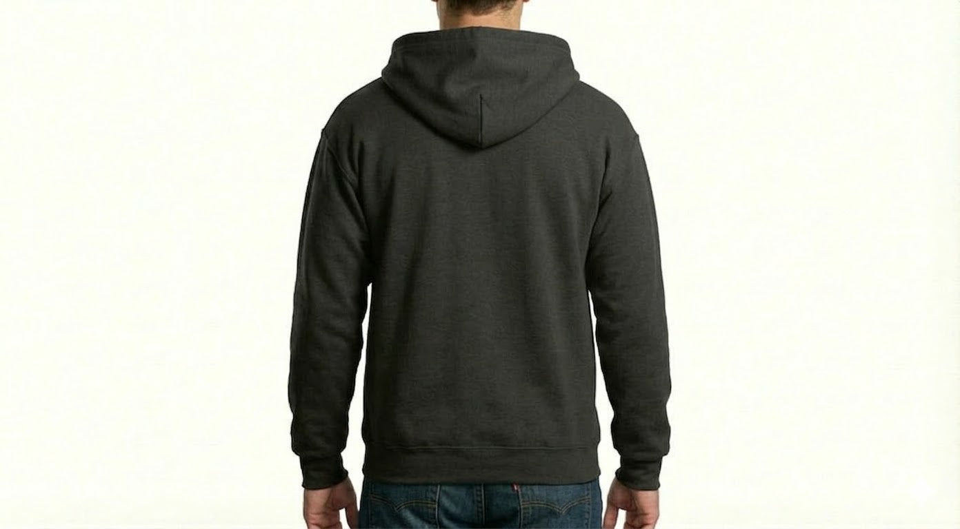 HD Style: Hoodie – Schwarz mit deinem Logo – Front & Rücken Druck
