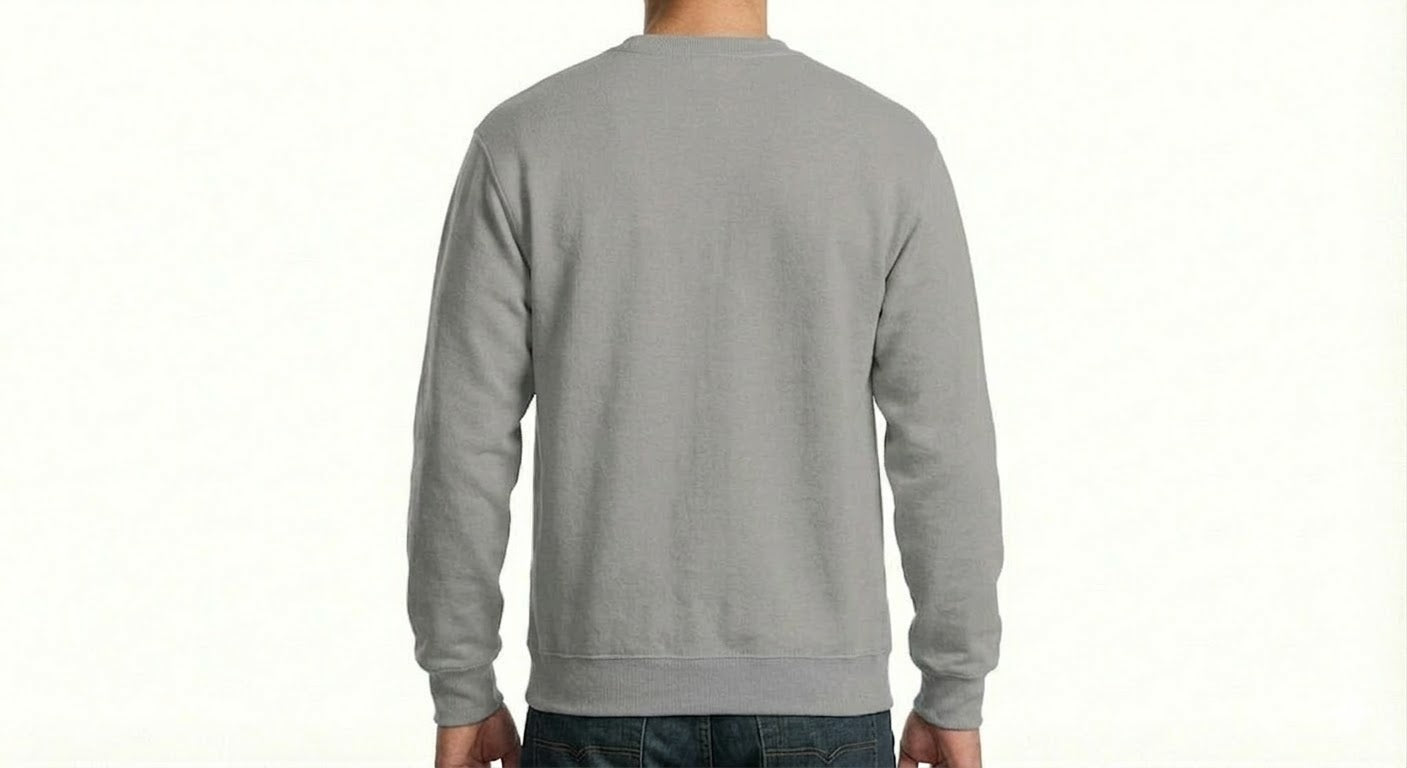 HD Style: Sweatshirt – Grau mit deinem Logo – Front & Rücken Druck