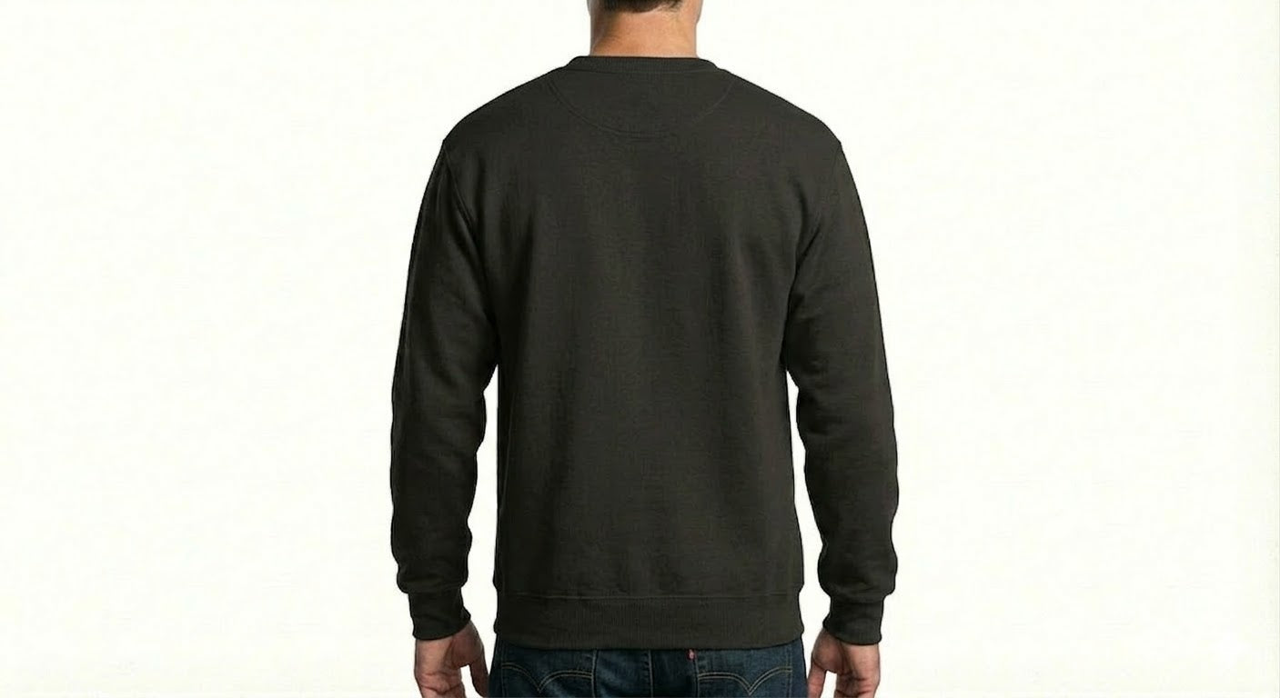 HD Style: Sweatshirt – Schwarz mit deinem Logo – Front & Rücken Druck