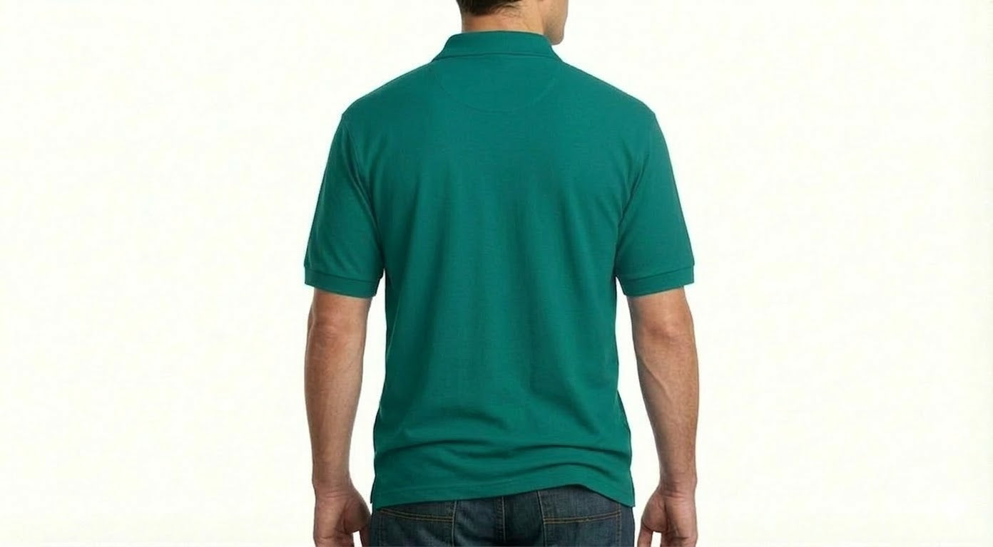 HD Style: Poloshirt – Grün mit deinem Logo – Front & Rücken Druck