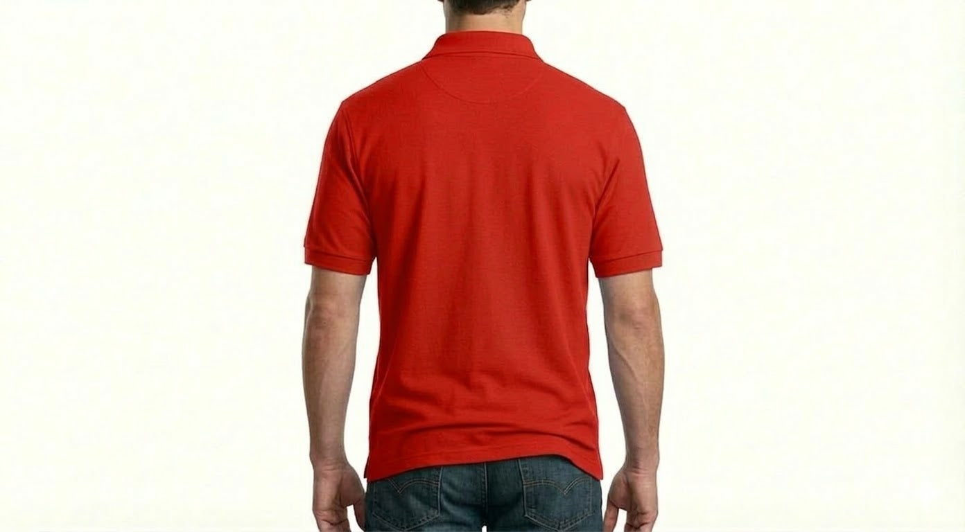 HD Style: Poloshirt – Rot mit deinem Logo – Front & Rücken Druck