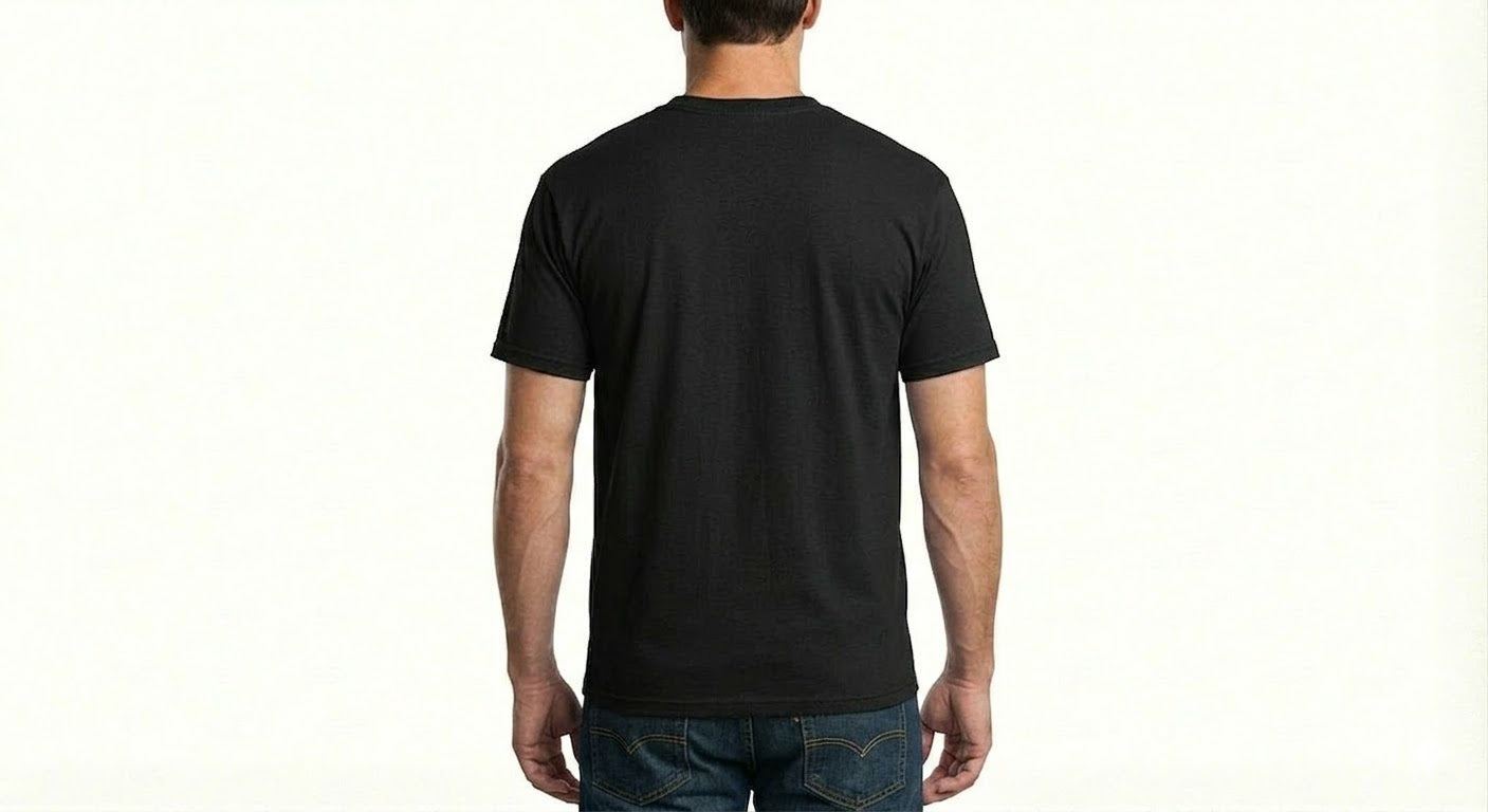 HD Style: T-Shirt – Schwarz mit deinem Logo – Front & Rücken Druck