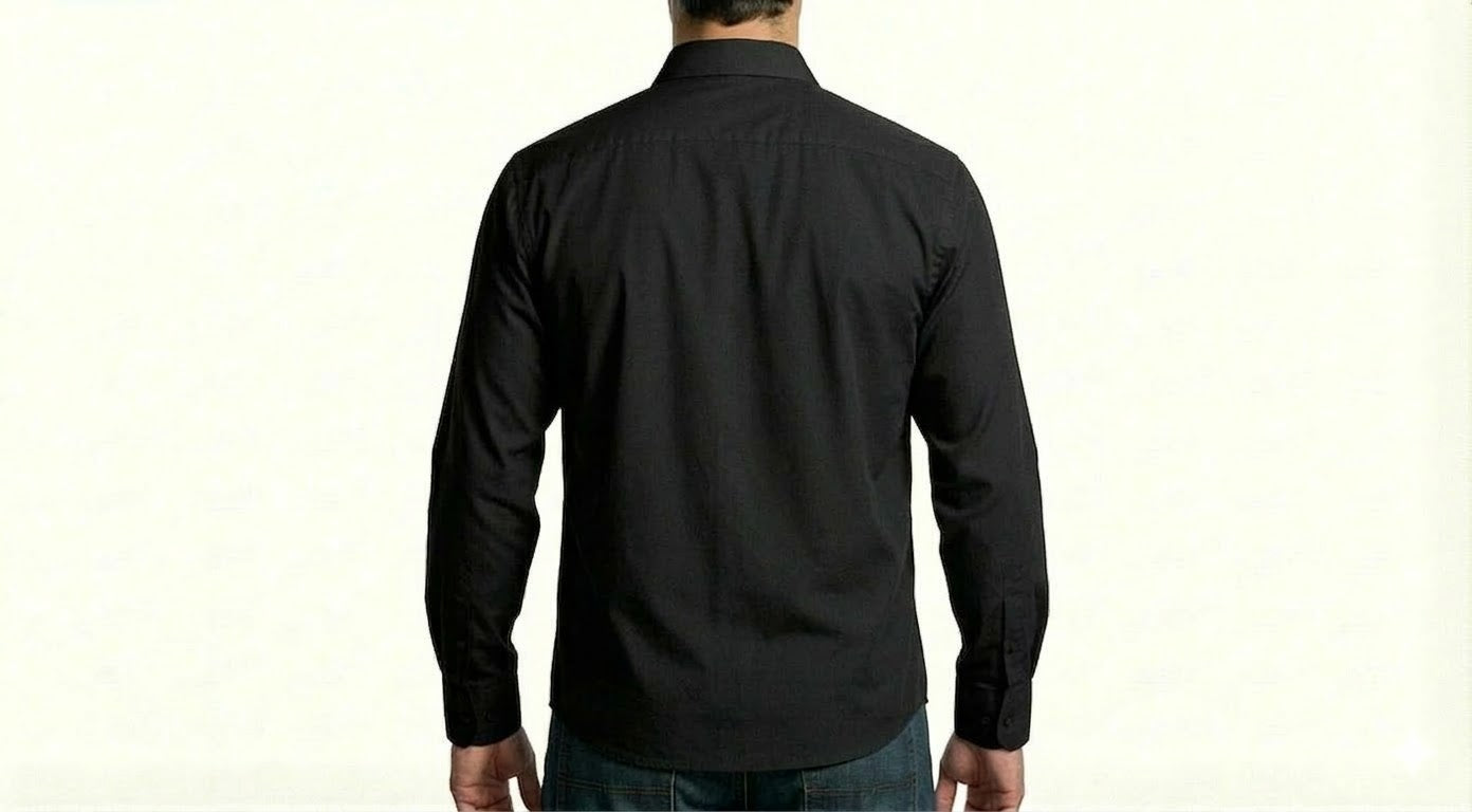 HD Style: Premium Hemd – Schwarz mit deinem Logo – Front & Rücken Druck