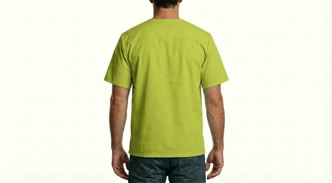 HD Style: Medizinische Schlupfkasack - Gelb mit deinem Logo – Front & Rücken Druck