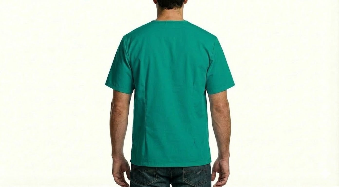 HD Style: Medizinische Schlupfkasack - Hellgrün mit deinem Logo – Front & Rücken Druck