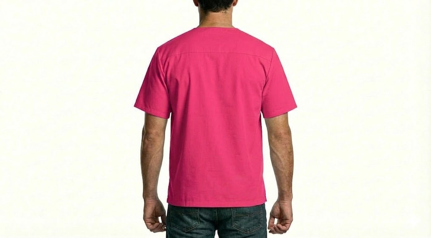 HD Style: Medizinische Schlupfkasack - Rosa mit deinem Logo – Front & Rücken Druck