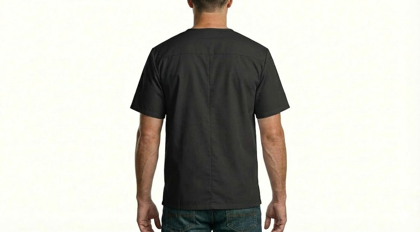 HD Style: Medizinische Schlupfkasack - Schwarz mit deinem Logo – Front & Rücken Druck