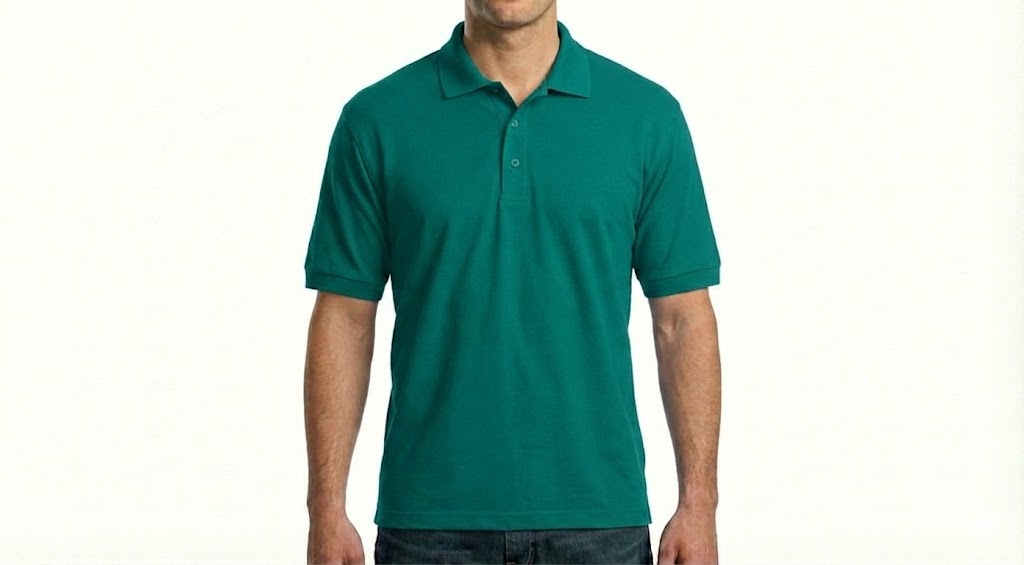 HD Style: Poloshirt – Grün mit deinem Logo – Front & Rücken Druck