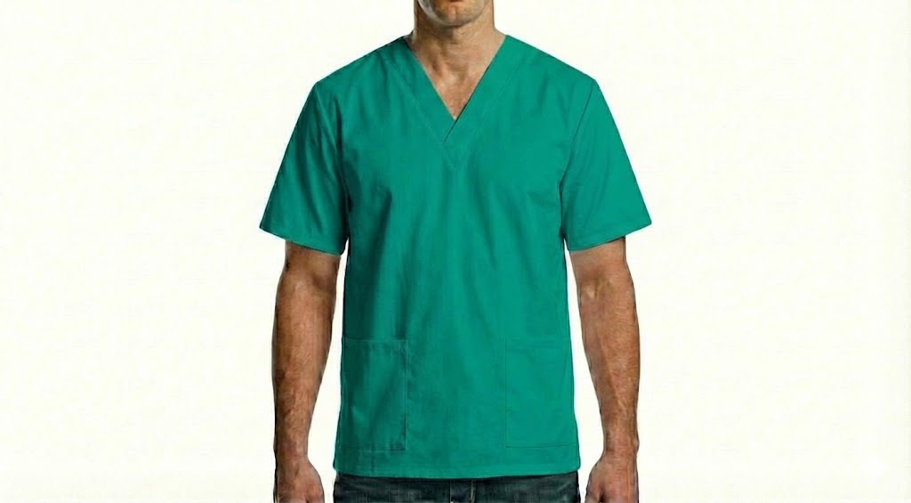 HD Style: Medizinische Schlupfkasack - Hellgrün mit deinem Logo – Front & Rücken Druck